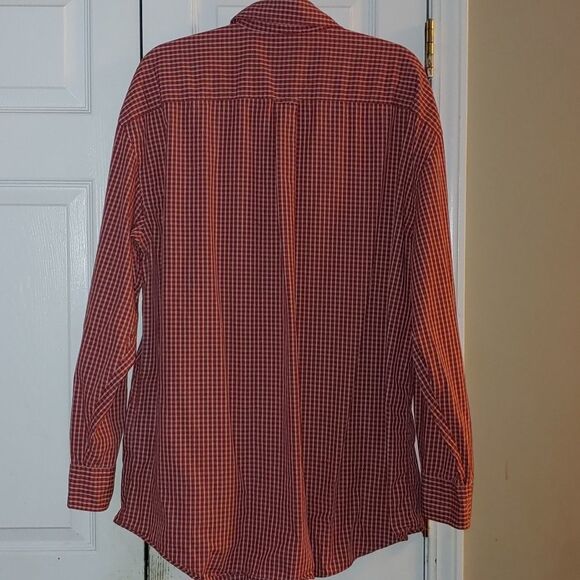 Nautica Vintage red gingham  long sleeve button down dress shirt Sz XXL - Picture 4 of 5